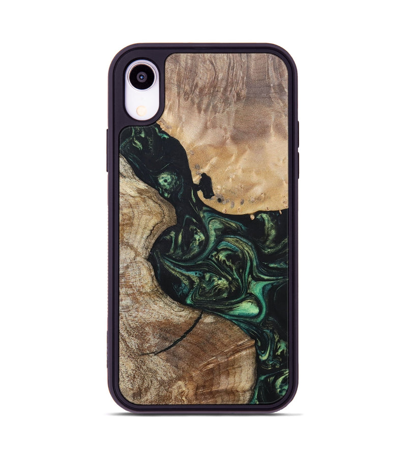 iPhone Xr Wood+Resin Phone Case - Gretchen (Green, 696082)