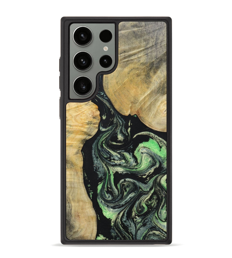 Galaxy S23 Ultra Wood+Resin Phone Case - Roman (Green, 696088)