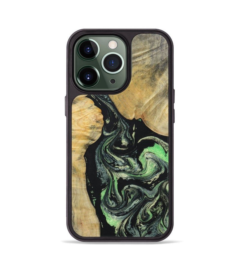 iPhone 13 Pro Wood+Resin Phone Case - Roman (Green, 696088)