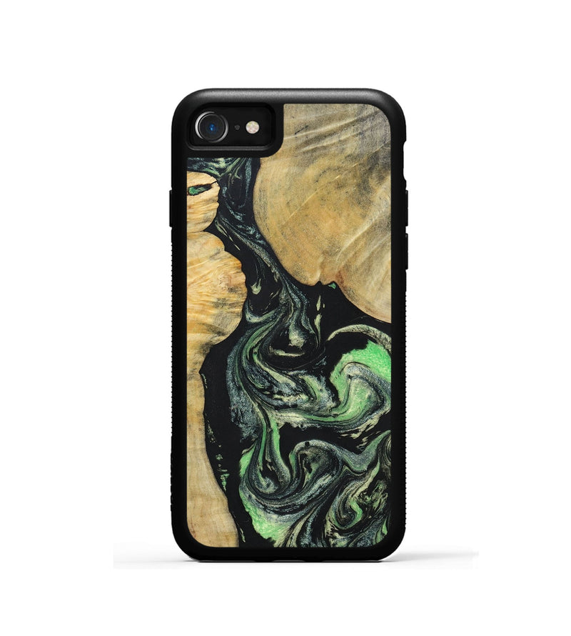 iPhone SE Wood+Resin Phone Case - Roman (Green, 696088)