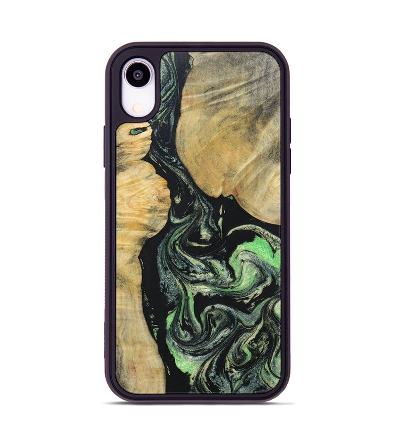 iPhone Xr Wood+Resin Phone Case - Roman (Green, 696088)