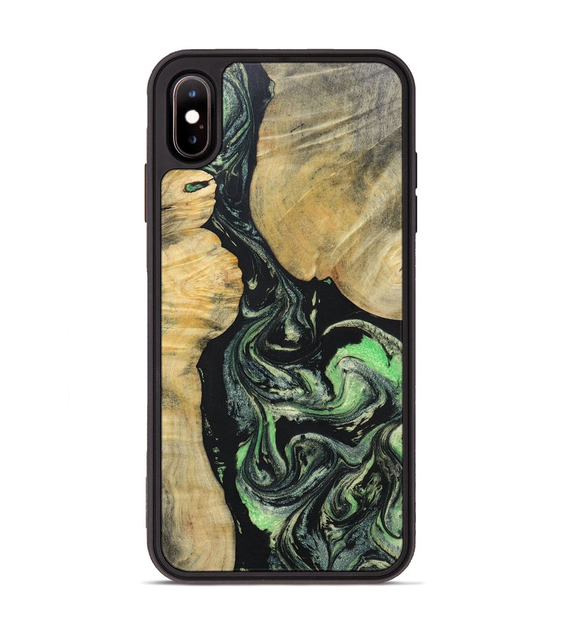 iPhone Xs Max Wood+Resin Phone Case - Roman (Green, 696088)