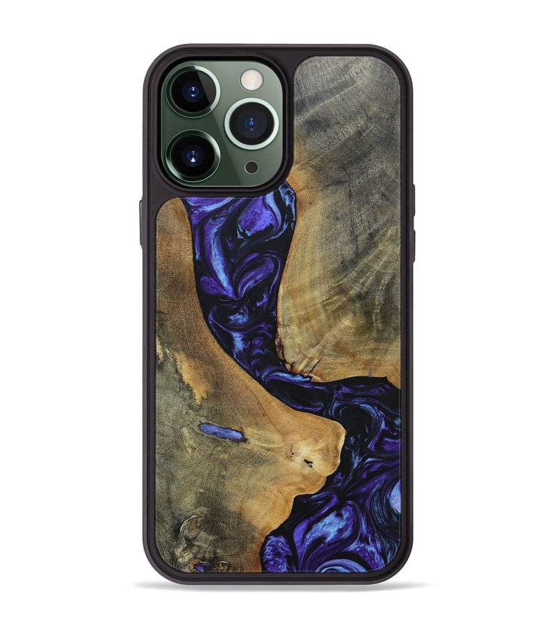 iPhone 13 Pro Max Wood+Resin Phone Case - Kyla (Purple, 696102)