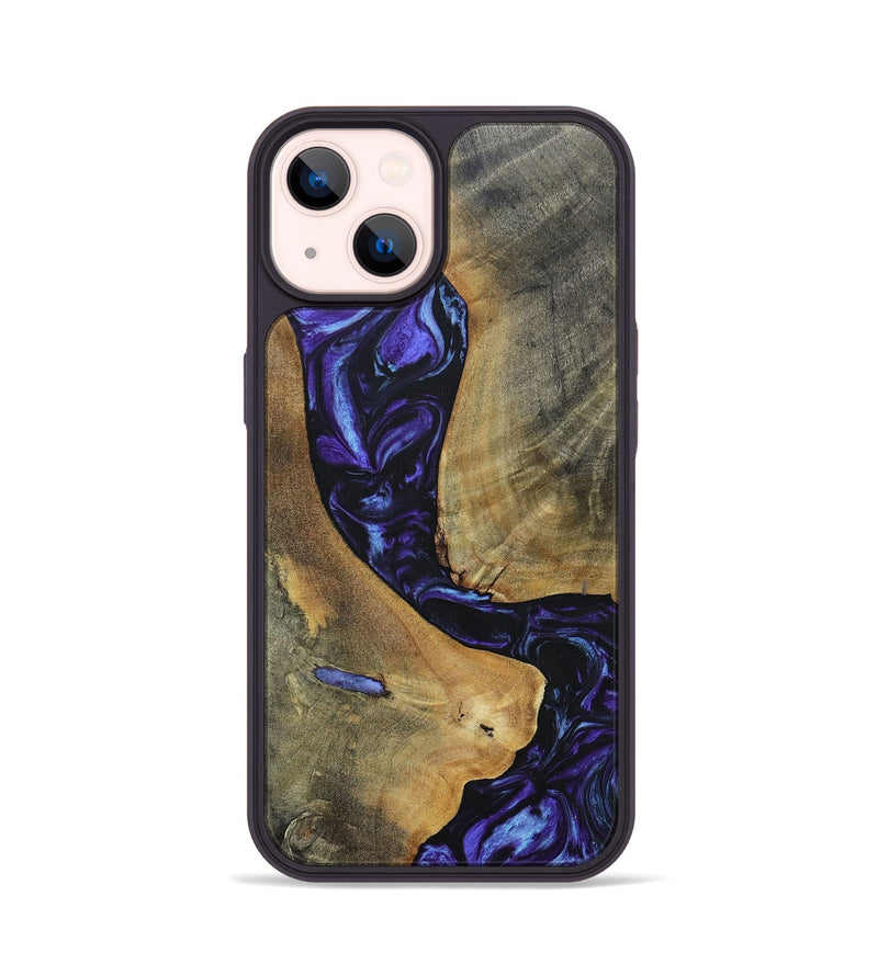 iPhone 14 Wood+Resin Phone Case - Kyla (Purple, 696102)