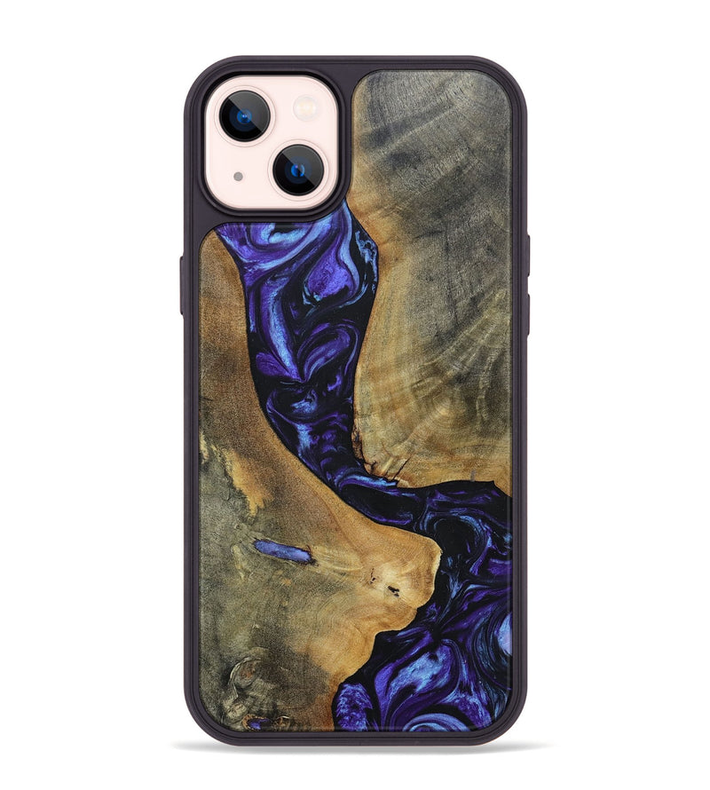 iPhone 14 Plus Wood+Resin Phone Case - Kyla (Purple, 696102)