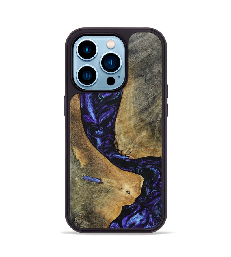 iPhone 14 Pro Wood+Resin Phone Case - Kyla (Purple, 696102)