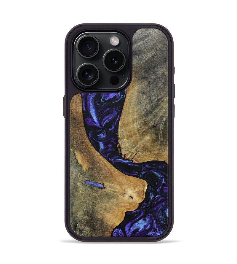 iPhone 15 Pro Wood+Resin Phone Case - Kyla (Purple, 696102)