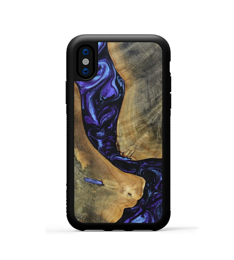 iPhone Xs Wood+Resin Phone Case - Kyla (Purple, 696102)