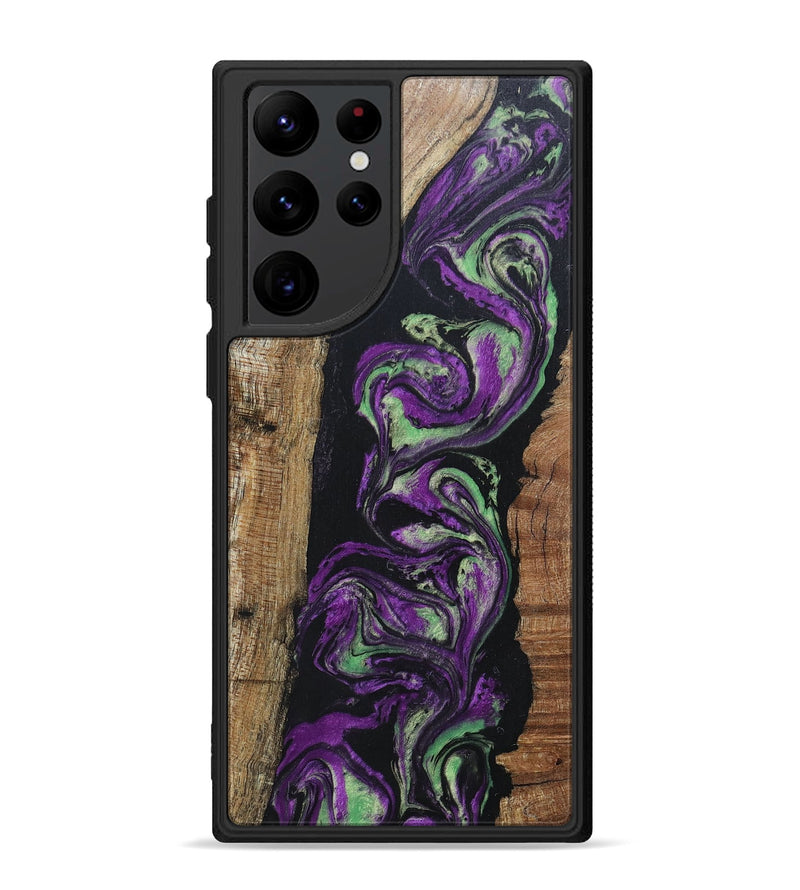 Galaxy S22 Ultra Wood+Resin Phone Case - Marjorie (Purple, 696103)