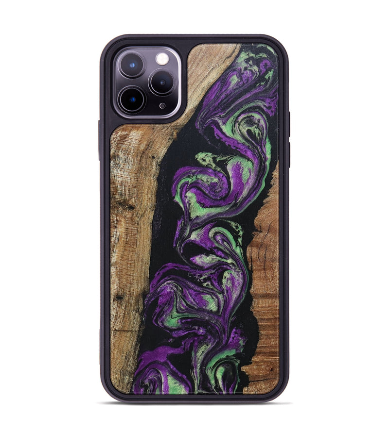 iPhone 11 Pro Max Wood+Resin Phone Case - Marjorie (Purple, 696103)