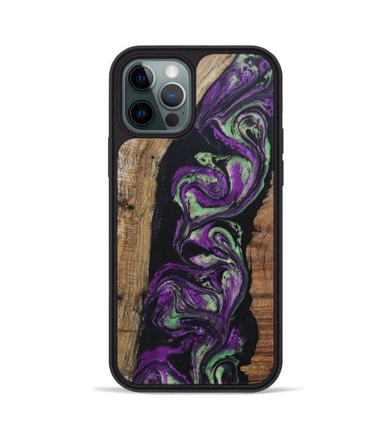 iPhone 12 Pro Wood+Resin Phone Case - Marjorie (Purple, 696103)