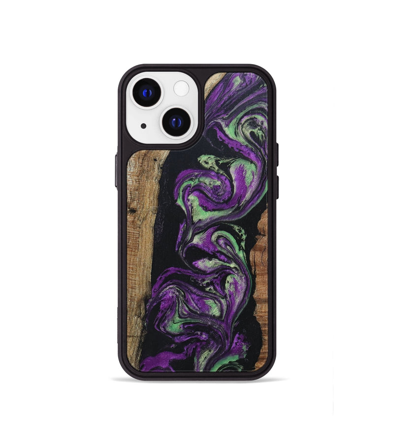 iPhone 13 mini Wood+Resin Phone Case - Marjorie (Purple, 696103)