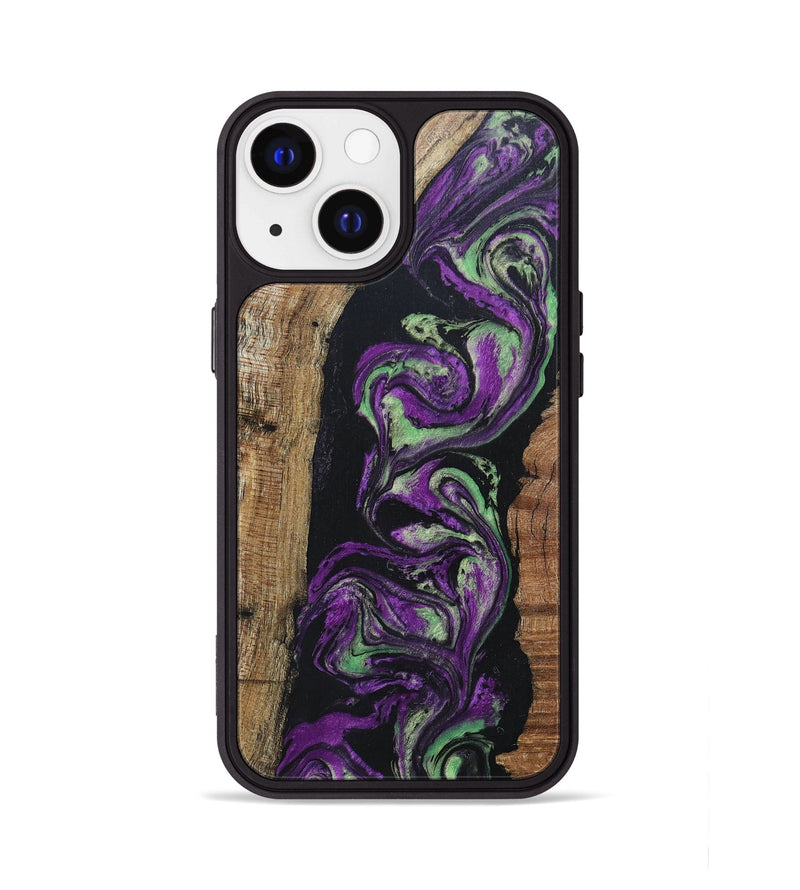 iPhone 13 Wood+Resin Phone Case - Marjorie (Purple, 696103)