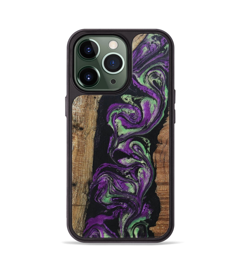 iPhone 13 Pro Wood+Resin Phone Case - Marjorie (Purple, 696103)