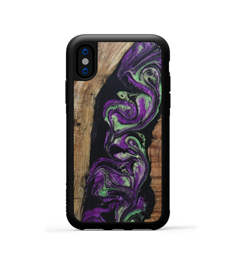 iPhone Xs Wood+Resin Phone Case - Marjorie (Purple, 696103)