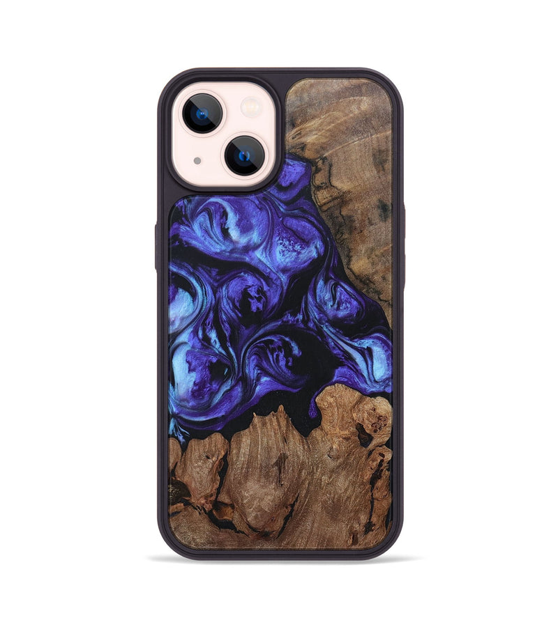 iPhone 14 Wood+Resin Phone Case - Brianna (Purple, 696104)