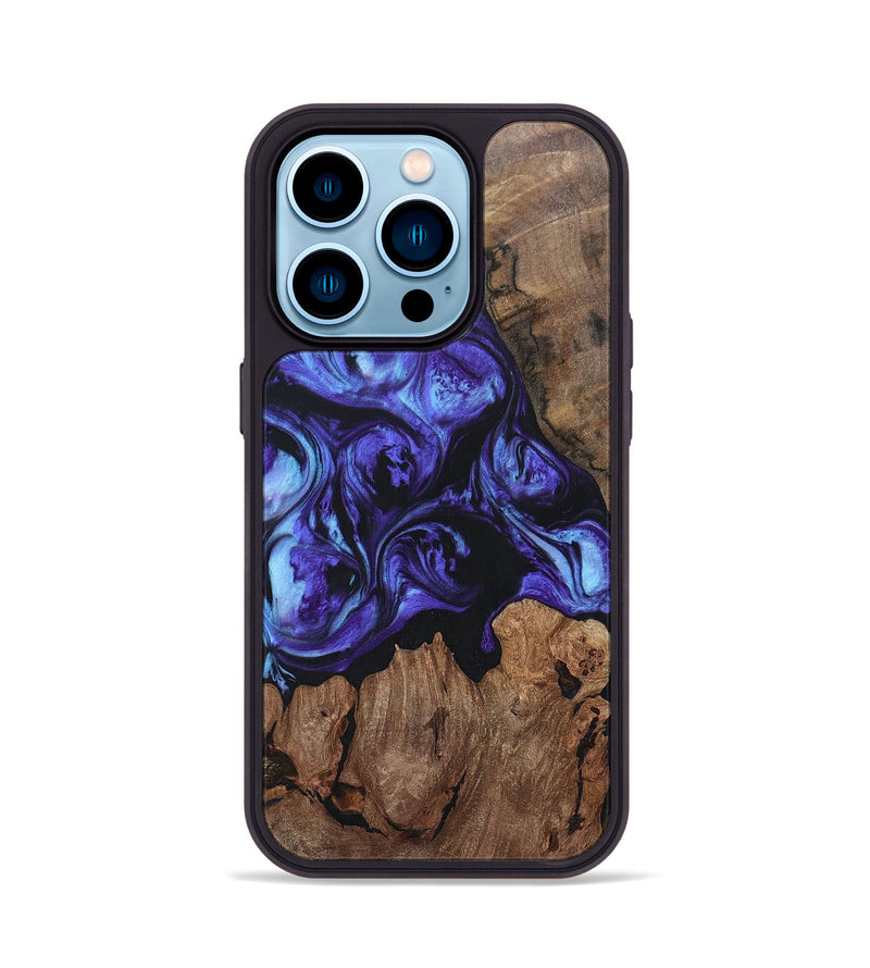 iPhone 14 Pro Wood+Resin Phone Case - Brianna (Purple, 696104)