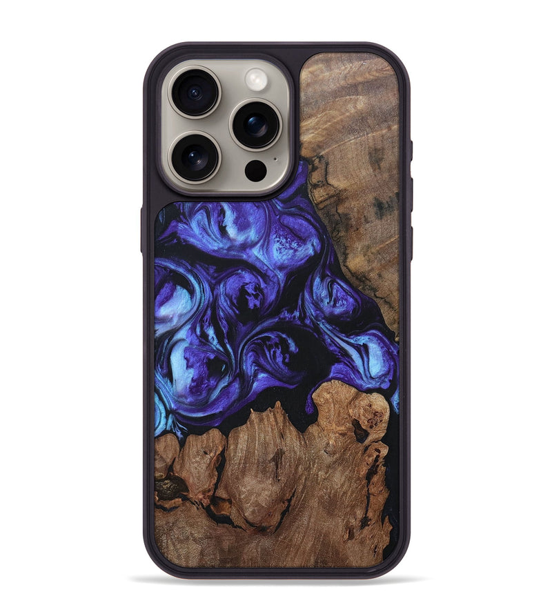 iPhone 15 Pro Max Wood+Resin Phone Case - Brianna (Purple, 696104)