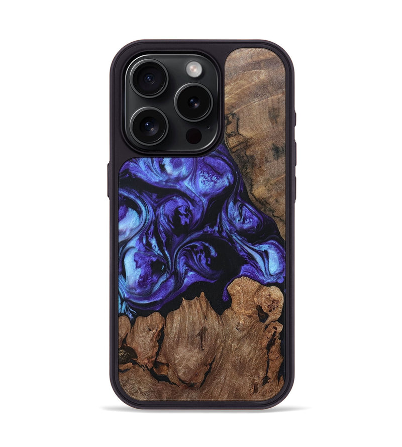 iPhone 15 Pro Wood+Resin Phone Case - Brianna (Purple, 696104)