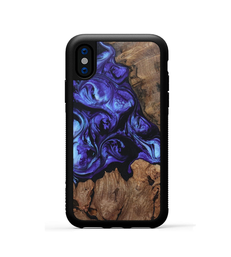 iPhone Xs Wood+Resin Phone Case - Brianna (Purple, 696104)