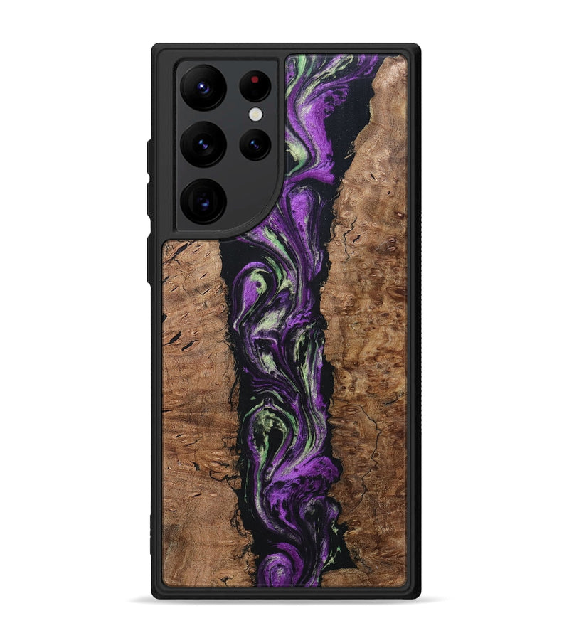 Galaxy S22 Ultra Wood+Resin Phone Case - Talan (Purple, 696114)