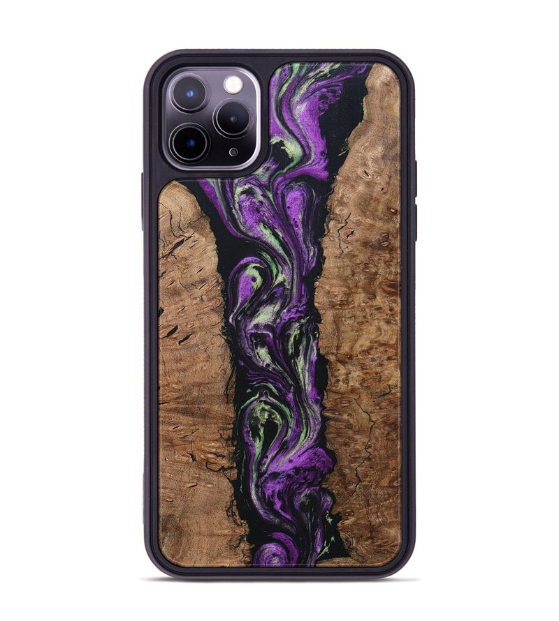 iPhone 11 Pro Max Wood+Resin Phone Case - Talan (Purple, 696114)