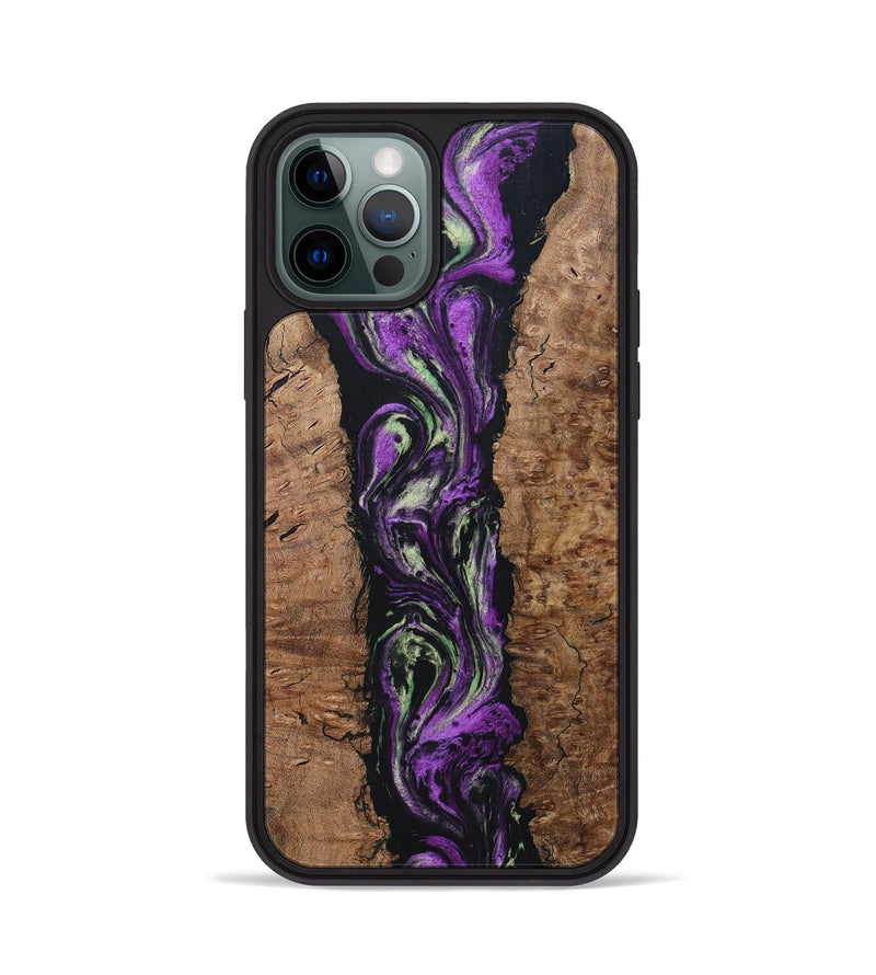 iPhone 12 Pro Wood+Resin Phone Case - Talan (Purple, 696114)