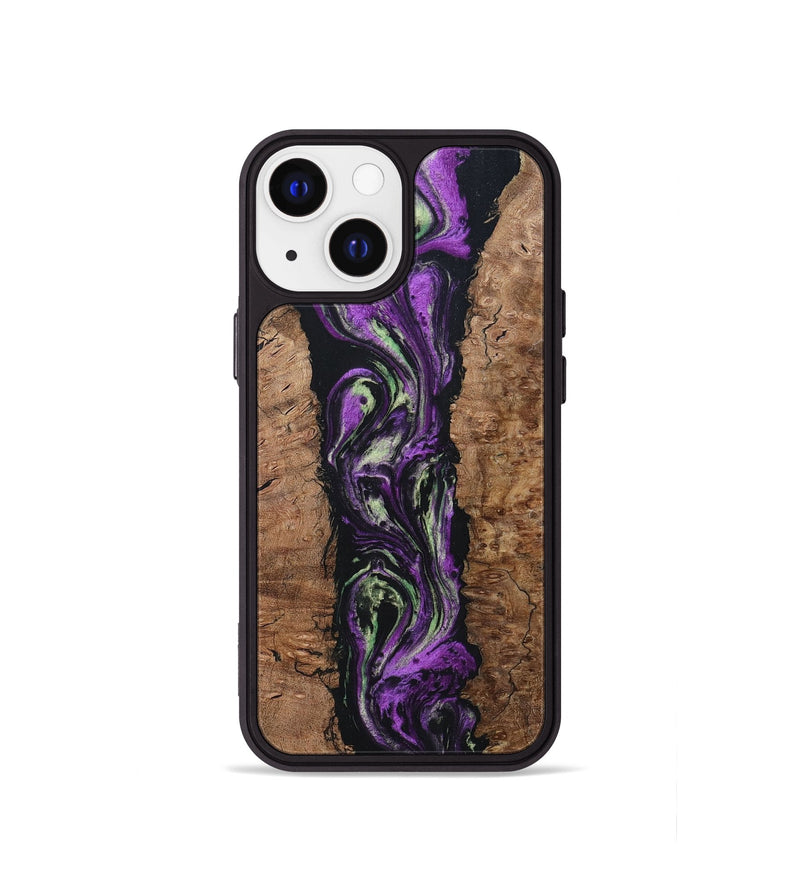 iPhone 13 mini Wood+Resin Phone Case - Talan (Purple, 696114)