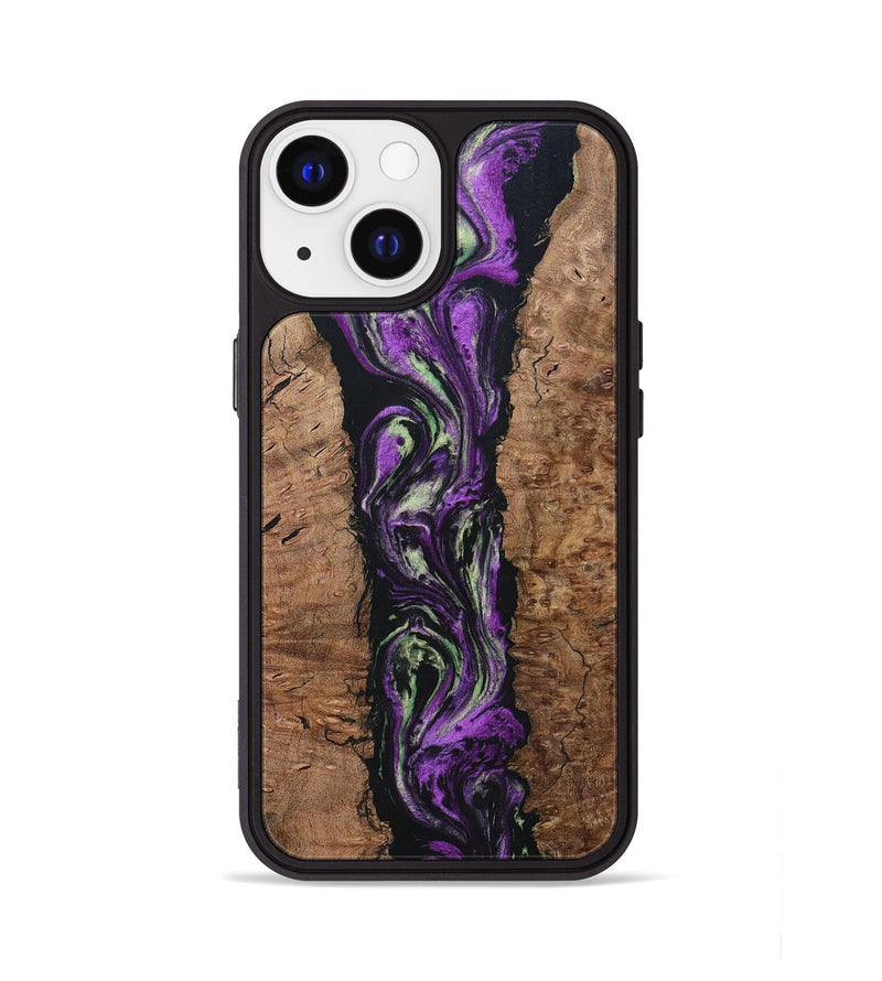 iPhone 13 Wood+Resin Phone Case - Talan (Purple, 696114)