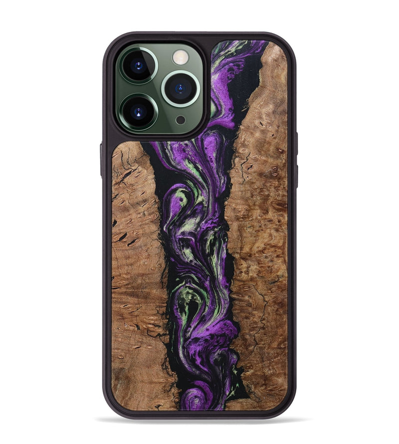 iPhone 13 Pro Max Wood+Resin Phone Case - Talan (Purple, 696114)