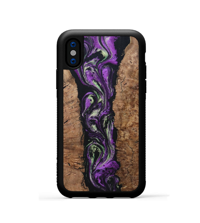 iPhone Xs Wood+Resin Phone Case - Talan (Purple, 696114)