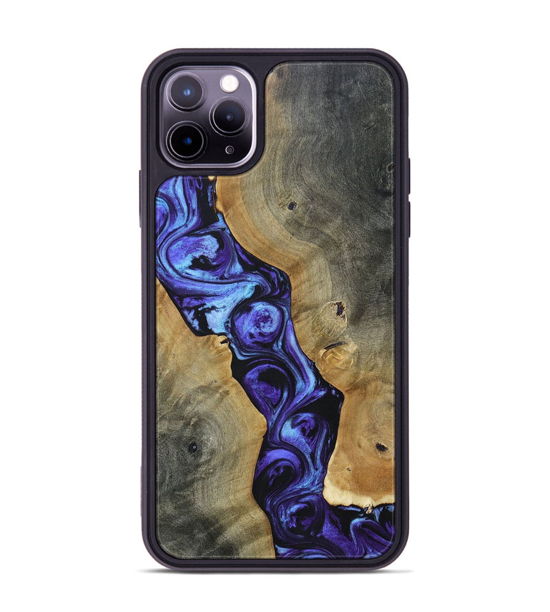 iPhone 11 Pro Max Wood+Resin Phone Case - Jayceon (Purple, 696118)