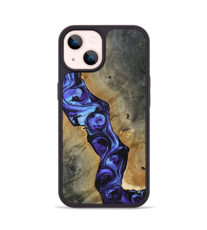 iPhone 14 Wood+Resin Phone Case - Jayceon (Purple, 696118)