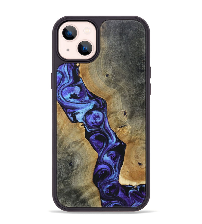 iPhone 14 Plus Wood+Resin Phone Case - Jayceon (Purple, 696118)