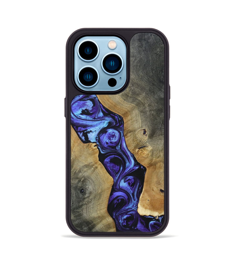 iPhone 14 Pro Wood+Resin Phone Case - Jayceon (Purple, 696118)