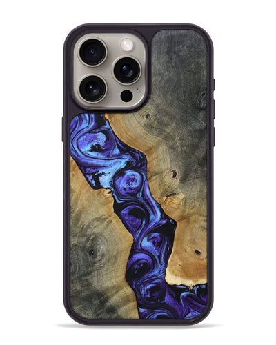 iPhone 15 Pro Max Wood+Resin Phone Case - Jayceon (Purple, 696118)