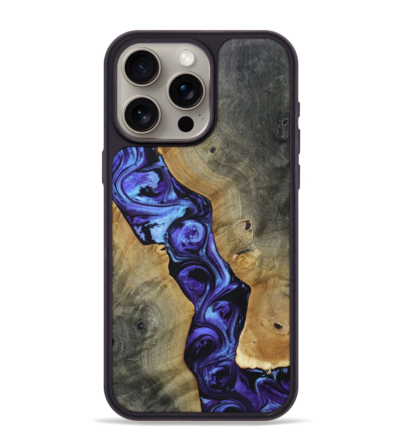 iPhone 15 Pro Max Wood+Resin Phone Case - Jayceon (Purple, 696118)