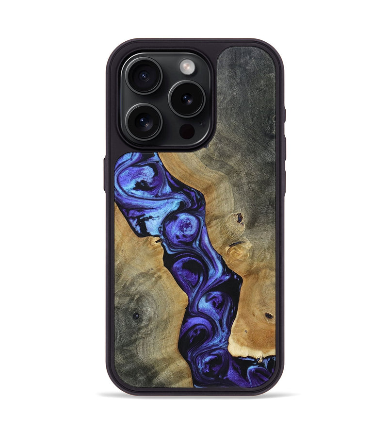 iPhone 15 Pro Wood+Resin Phone Case - Jayceon (Purple, 696118)