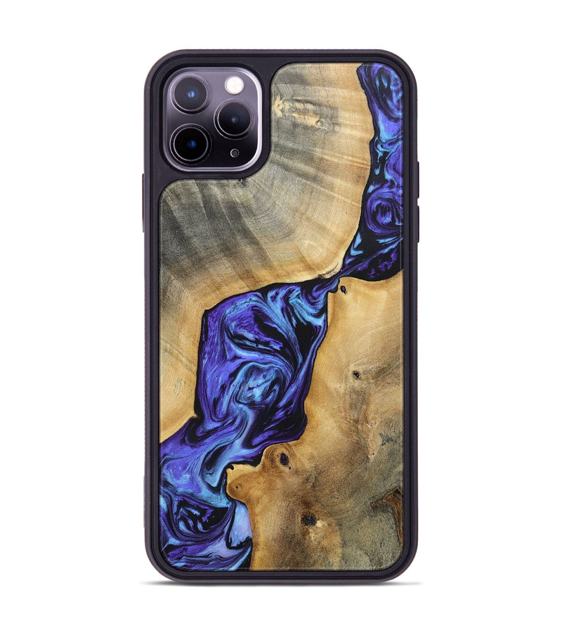 iPhone 11 Pro Max Wood+Resin Phone Case - Deandre (Purple, 696122)