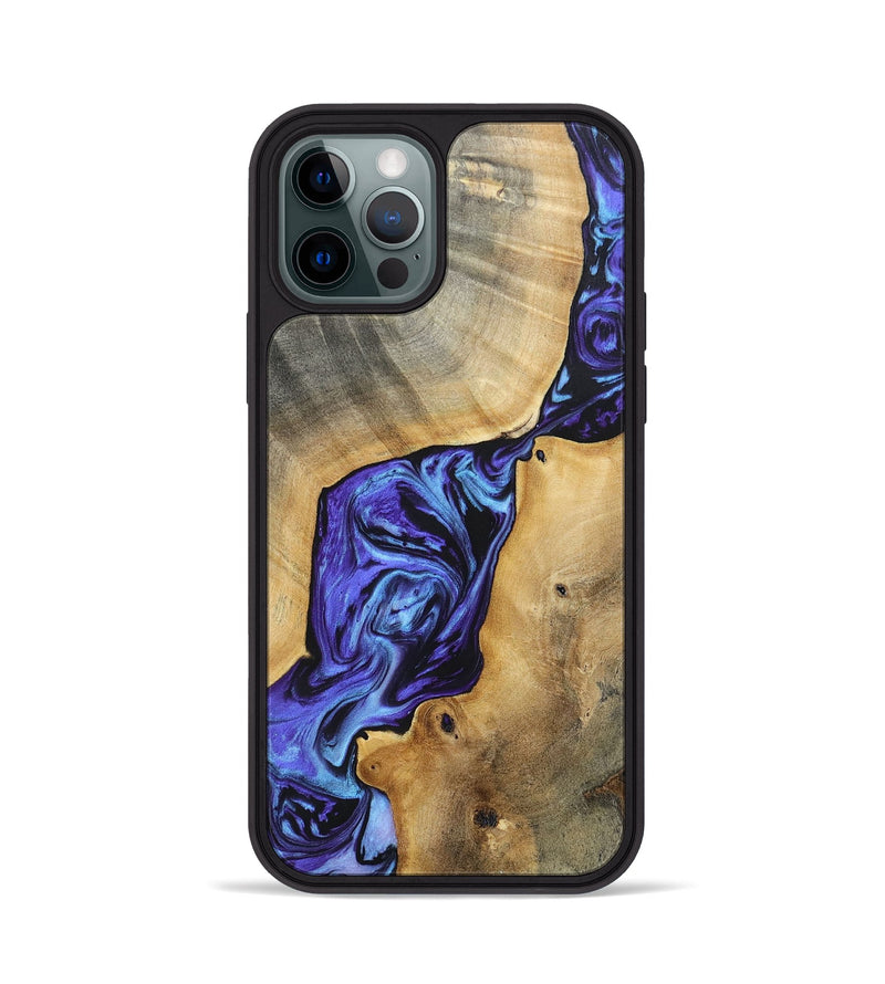 iPhone 12 Pro Wood+Resin Phone Case - Deandre (Purple, 696122)