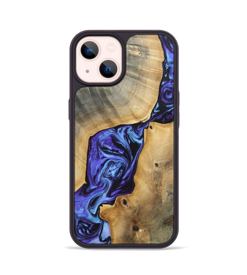 iPhone 14 Wood+Resin Phone Case - Deandre (Purple, 696122)