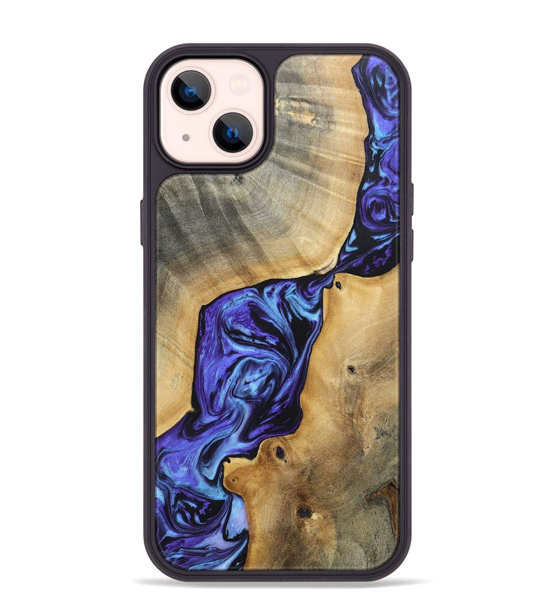 iPhone 14 Plus Wood+Resin Phone Case - Deandre (Purple, 696122)
