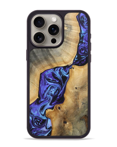 iPhone 15 Pro Max Wood+Resin Phone Case - Deandre (Purple, 696122)