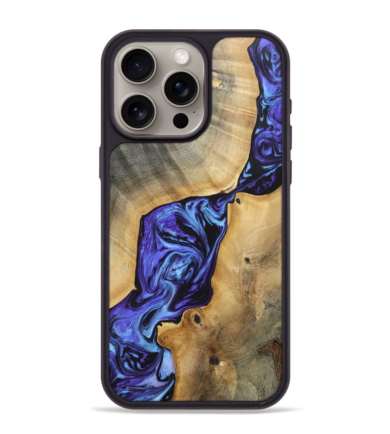 iPhone 15 Pro Max Wood+Resin Phone Case - Deandre (Purple, 696122)