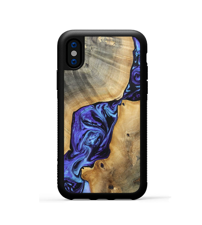 iPhone Xs Wood+Resin Phone Case - Deandre (Purple, 696122)