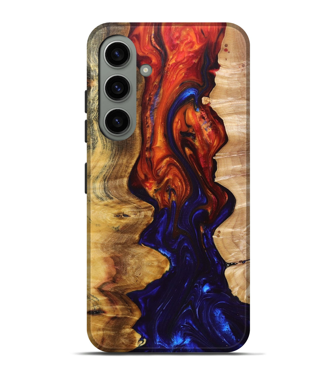 Galaxy S24 Plus Wood+Resin Live Edge Phone Case - Kobe (Fire & Ice, 696165)
