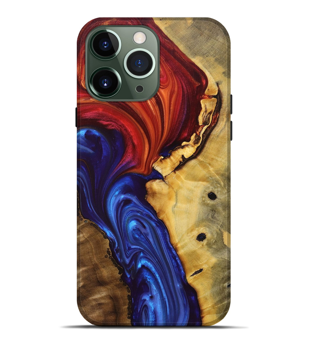 iPhone 13 Pro Max Wood+Resin Live Edge Phone Case - Emerson (Fire & Ice, 696168)