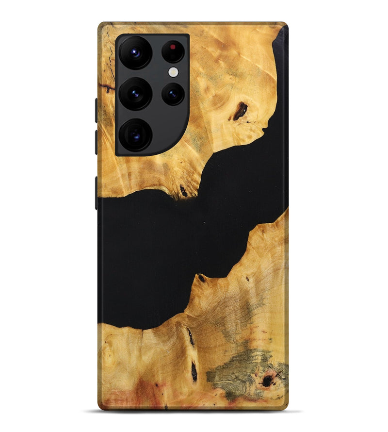 Galaxy S22 Ultra Wood+Resin Live Edge Phone Case - Joanna (Pure Black, 696170)