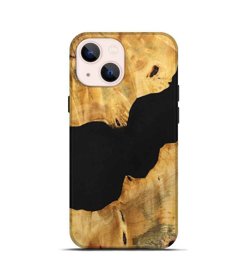 iPhone 13 mini Wood+Resin Live Edge Phone Case - Joanna (Pure Black, 696170)