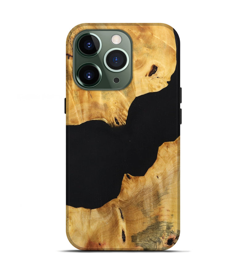 iPhone 13 Pro Wood+Resin Live Edge Phone Case - Joanna (Pure Black, 696170)